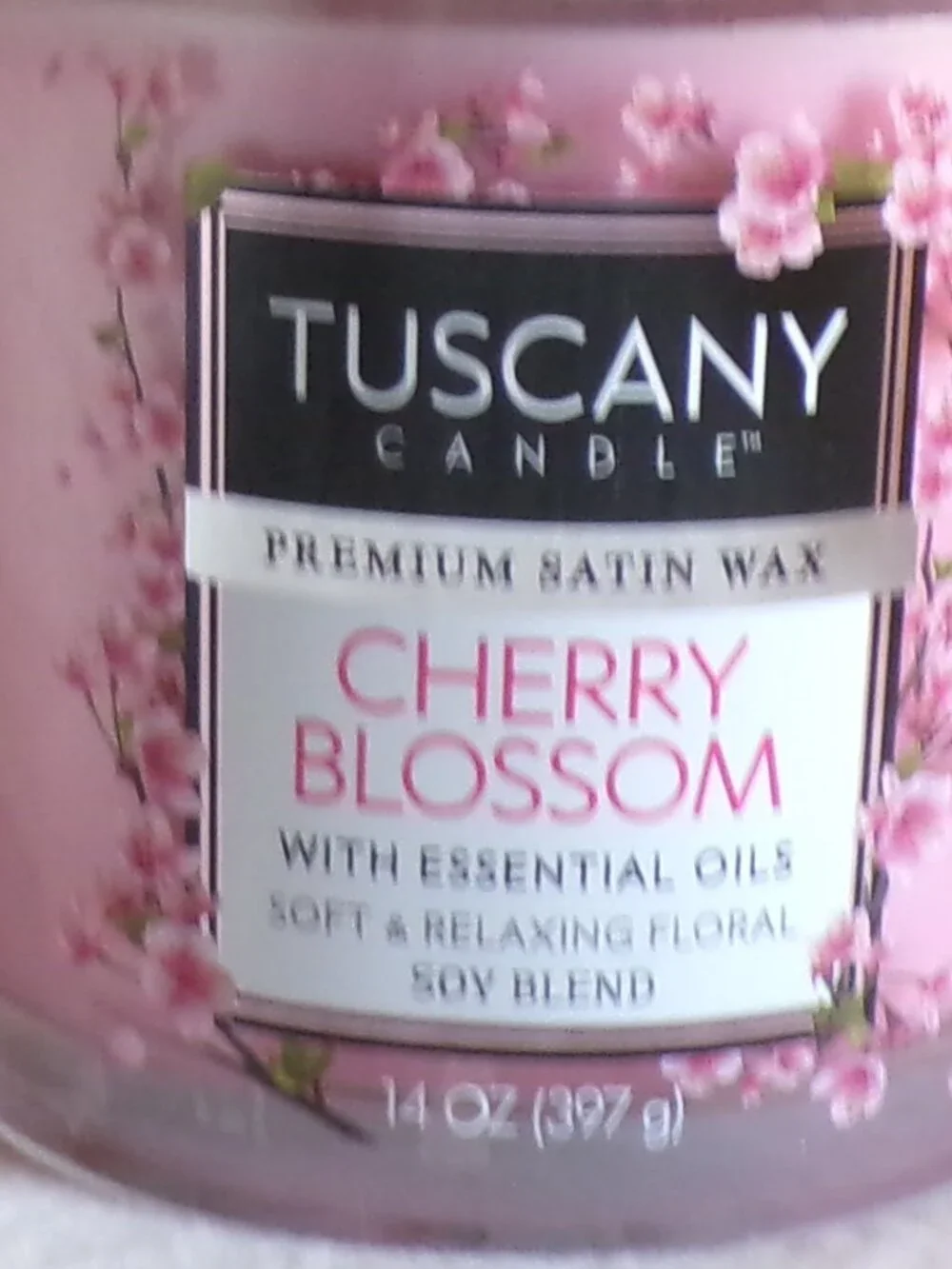 Tuscany Candle Cherry Blossom Essential Oils Premium Satin Wax 14 oz New